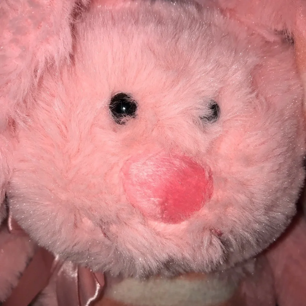 Dan Dee Plush Fuzzy Pink&White Striped Bunny Rabbit Stuffed Animal 18